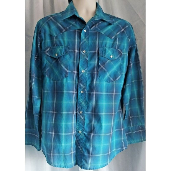 Wrangler Mens Set of 2 Western Cowboy Long Sleeve Button Down Shirt Medium - Picture 10 of 10